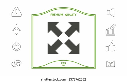 Extend, resize icon. Cross arrow sign.. Graphic elements for your design