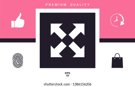 Extend, resize icon. Cross arrow sign.. Graphic elements for your design