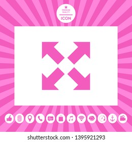 Extend, resize icon. Cross arrow sign. Element for your design
