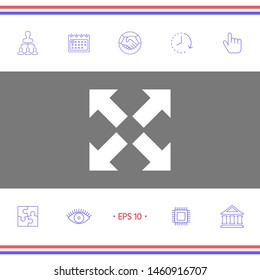 Extend, resize icon. Cross arrow sign.. Graphic elements for your design