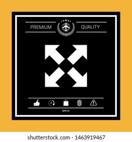 Extend, resize icon. Cross arrow sign.. Graphic elements for your design