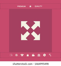 Extend, resize icon. Cross arrow sign.. Graphic elements for your design