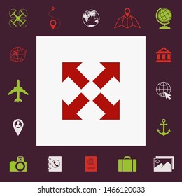 Extend, resize icon. Cross arrow sign.. Graphic elements for your design