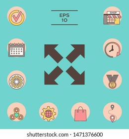 Extend, resize icon. Cross arrow sign.. Graphic elements for your design