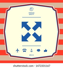Extend, resize icon. Cross arrow sign.. Graphic elements for your design