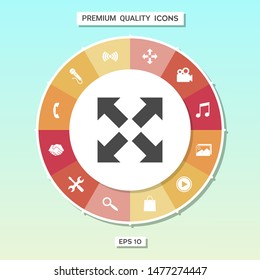 Extend, resize icon. Cross arrow sign.. Graphic elements for your design