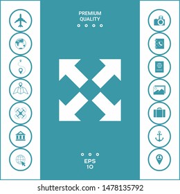 Extend, resize icon. Cross arrow sign.. Graphic elements for your design