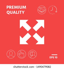 Extend, resize icon. Cross arrow sign.. Graphic elements for your design