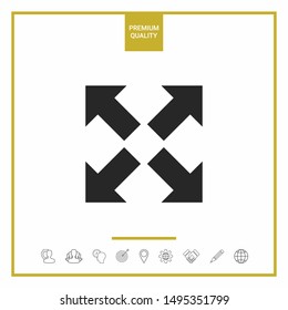 Extend, resize icon. Cross arrow sign.. Graphic elements for your design