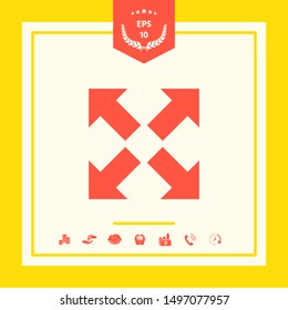 Extend, resize icon. Cross arrow sign.. Graphic elements for your design