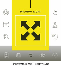 Extend, resize icon. Cross arrow sign.. Graphic elements for your design