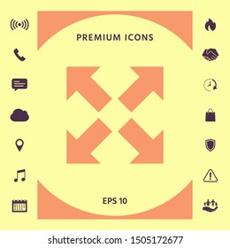 Extend, resize icon. Cross arrow sign.. Graphic elements for your design
