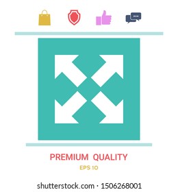 Extend, resize icon. Cross arrow sign.. Graphic elements for your design