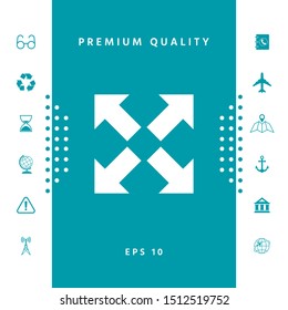 Extend, resize icon. Cross arrow sign.. Graphic elements for your design