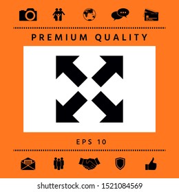 Extend, resize icon. Cross arrow sign.. Graphic elements for your design