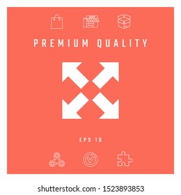 Extend, resize icon. Cross arrow sign.. Graphic elements for your design