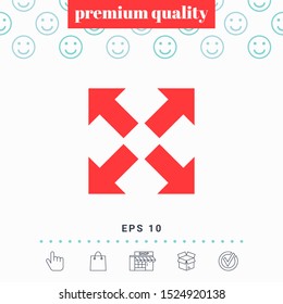 Extend, resize icon. Cross arrow sign.. Graphic elements for your design