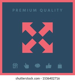 Extend, resize icon. Cross arrow sign.. Graphic elements for your design