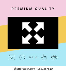 Extend, resize icon. Cross arrow sign.. Graphic elements for your design