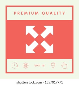 Extend, resize icon. Cross arrow sign.. Graphic elements for your design