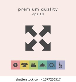Extend, resize icon. Cross arrow sign.. Graphic elements for your design