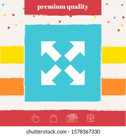 Extend, resize icon. Cross arrow sign.. Graphic elements for your design