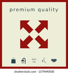 Extend, resize icon. Cross arrow sign.. Graphic elements for your design