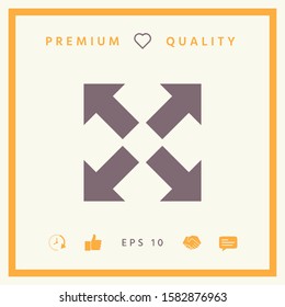 Extend, resize icon. Cross arrow sign.. Graphic elements for your design