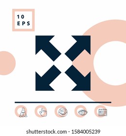 Extend, resize icon. Cross arrow sign.. Graphic elements for your design