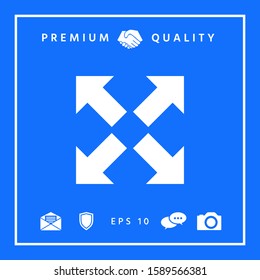Extend, resize icon. Cross arrow sign.. Graphic elements for your design