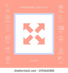 Extend, resize icon. Cross arrow sign.. Graphic elements for your design