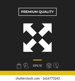 Extend, resize icon. Cross arrow sign.. Graphic elements for your design