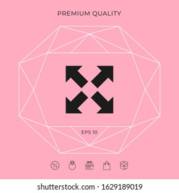 Extend, resize icon. Cross arrow sign.. Graphic elements for your design