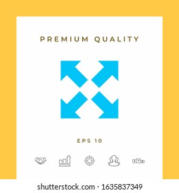 Extend, resize icon. Cross arrow sign.. Graphic elements for your design