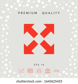 Extend, resize icon. Cross arrow sign.. Graphic elements for your design