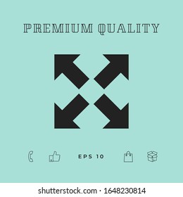 Extend, resize icon. Cross arrow sign.. Graphic elements for your design