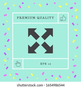 Extend, resize icon. Cross arrow sign.. Graphic elements for your design
