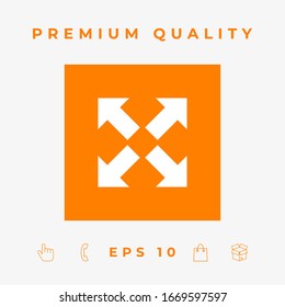 Extend, resize icon. Cross arrow sign.. Graphic elements for your design
