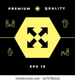 Extend, resize icon. Cross arrow sign.. Graphic elements for your design