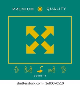Extend, resize icon. Cross arrow sign.. Graphic elements for your design