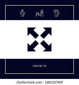 Extend, resize icon. Cross arrow sign.. Graphic elements for your design