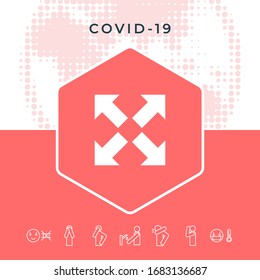 Extend, resize icon. Cross arrow sign.. Graphic elements for your design