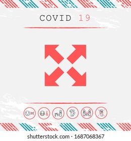 Extend, resize icon. Cross arrow sign.. Graphic elements for your design