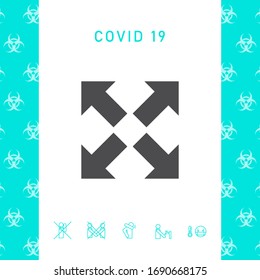 Extend, resize icon. Cross arrow sign.. Graphic elements for your design