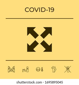 Extend, resize icon. Cross arrow sign.. Graphic elements for your design
