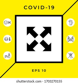 Extend, resize icon. Cross arrow sign.. Graphic elements for your design
