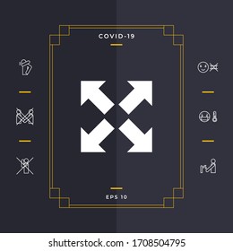 Extend, resize icon. Cross arrow sign.. Graphic elements for your design