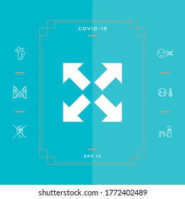 Extend, resize icon. Cross arrow sign.. Graphic elements for your design