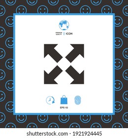 Extend, resize icon. Cross arrow sign. Element for your design