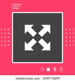 Extend, resize icon. Cross arrow sign. Element for your design